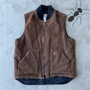 Vintage Y2K Carhartt brown faded work wear vest